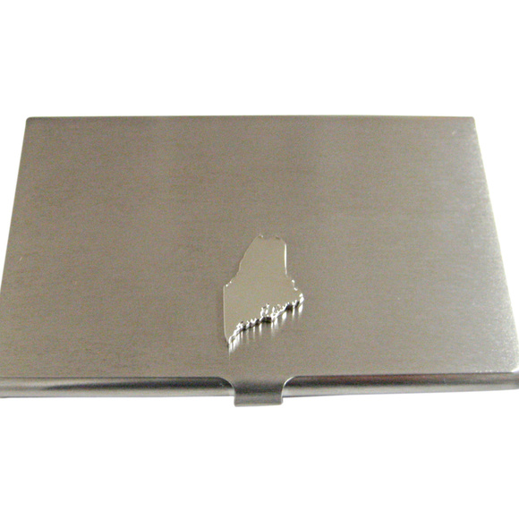 Map of Maine - Mint | April May for Smudge Ink Maine State Map Shape Business Card Holder